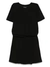 Emporio Armani Cotton Crepe Short Dress In Schwarz