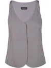 Emporio Armani Women's Concealed Fastening Waistcoat In Gray