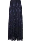 Emporio Armani Patterned Jacquard Maxi Skirt In Blue