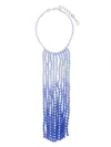 Emporio Armani Fringe-embellished Necklace In Blue