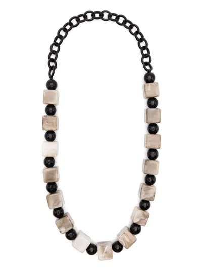 Emporio Armani Exclusive Beaded Necklace In Black