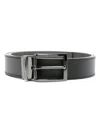Emporio Armani Exclusive Leather Reversible Belt In Black