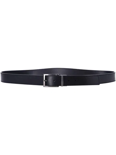 Emporio Armani Exclusive Leather Belt In Blue