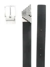 Emporio Armani Exclusive Leather Belt Set In Black