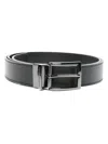 Emporio Armani Exclusive Leather Reversible Belt In Gray
