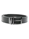 Emporio Armani Exclusive Leather Reversible Belt In Black