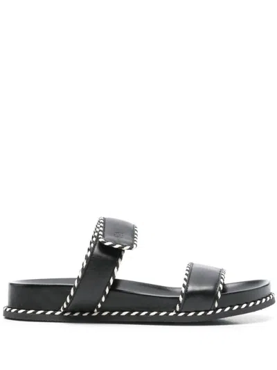 Emporio Armani Exclusive Leather Sandals In Black