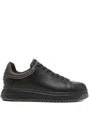 Emporio Armani Exclusive Leather Sneakers In Multi