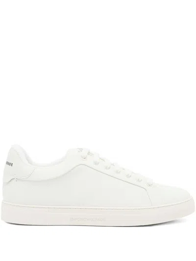Emporio Armani Exclusive Leather Sneakers In White
