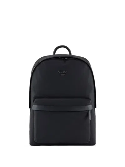 Emporio Armani Exclusive Nylon Backpack In Black