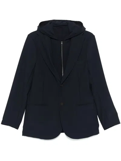 Emporio Armani Exclusive Nylon Single-breasted Blazer In Black