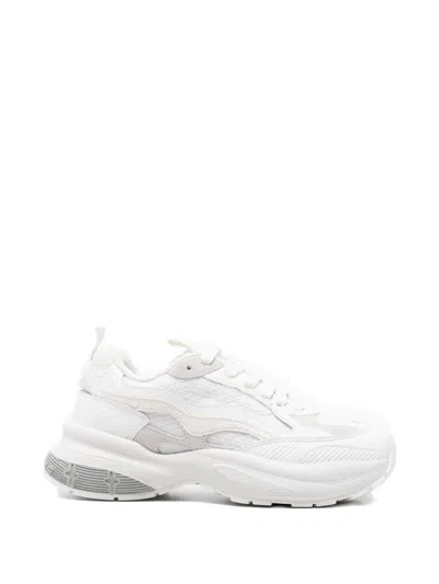 Emporio Armani Mesh Sneakers Chunky Sole Pull Tab In White