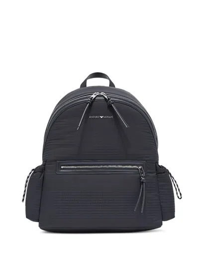 Emporio Armani Exclusive Quilted Nylon Backpack In Black