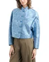 Emporio Armani Exotic Jacquard Jacket In Blue