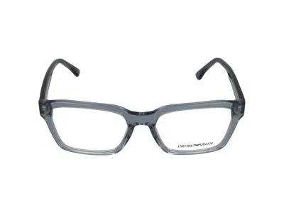 Emporio Armani Eyeglasses In Blue Transparent Glossy
