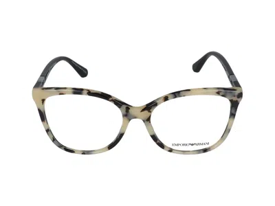 Emporio Armani Eyeglasses In Cream Havana Glossy