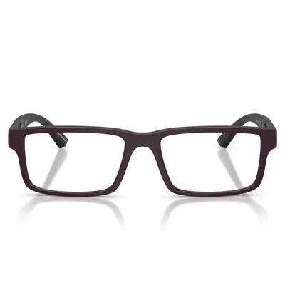 Emporio Armani Eyeglasses Ea3278 6371 Matte Plum/transparent Men In Burgundy