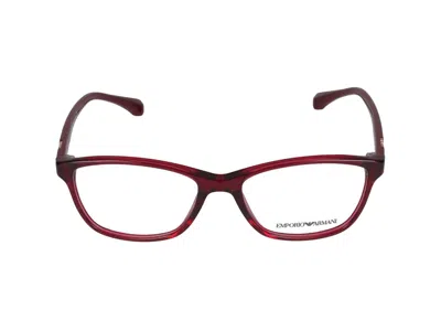 Emporio Armani Eyeglasses In Glossy Bordeaux
