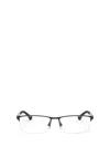 Emporio Armani 53mm Half Rim Optical Glasses In Rubber Black
