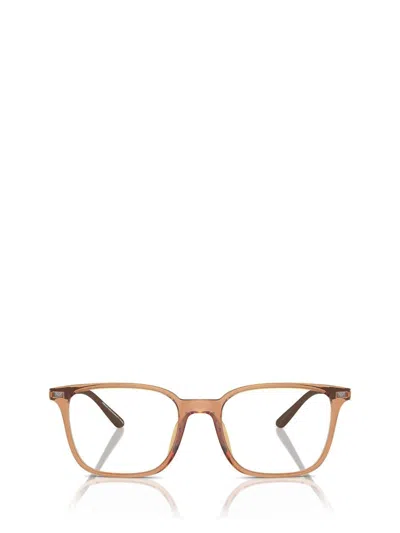 Emporio Armani Eyeglasses In Shiny Transparent Brown