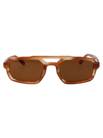Emporio Armani Asv Black Blue Men's Irregular-shaped Sunglasses In Havana Rosso/rosso Trasparente
