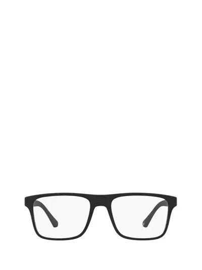 Emporio Armani Inverted Trapezoidal Full-frame Glasses In Matte Black