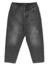 Emporio Armani Faded Baggy Jeans In Black