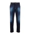 Emporio Armani Faded Slim-cut Jeans In Black