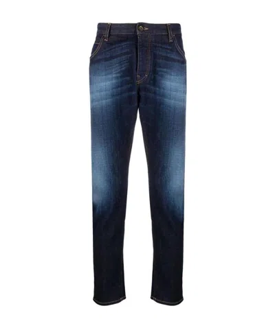 Emporio Armani Faded Slim-cut Jeans In Black