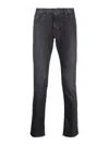 EMPORIO ARMANI FADED STRETCH-COTTON JEANS WITH LOGO PATCH