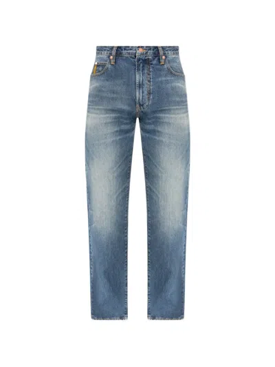 Emporio Armani Faded-effect Jeans In Blue