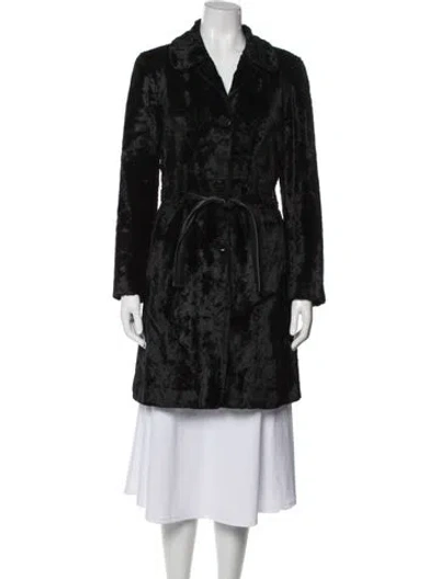 Pre-owned Emporio Armani Faux Fur Coat In Black