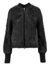 Emporio Armani Fluffy Viscose-blend Cardigan In Black