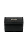 Emporio Armani Wallet In Grained Synthetic Leather In Black