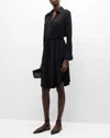 Emporio Armani Faux-wrap Drawstring Shirtdress In Black