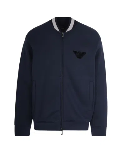 Emporio Armani Felpa Bomber Blu Navy In Blue