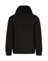 Emporio Armani Jacquard Knit Black Hoodie With Iconic Eagle Motif In Black