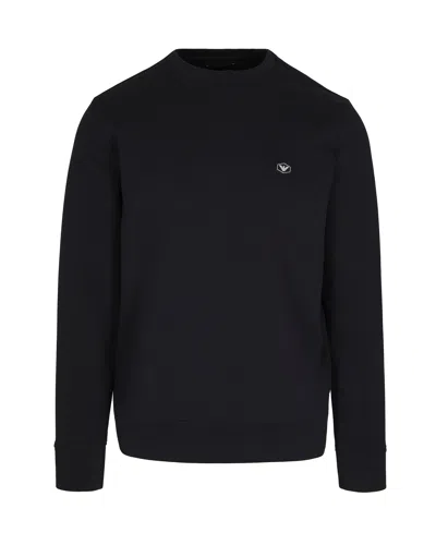 EMPORIO ARMANI NAVY BLUE DOUBLE JERSEY SWEATSHIRT