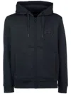 Emporio Armani Men's Logo Cotton Hoodie In Blue