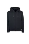 Emporio Armani Logo-embroidered Zipped Drawstring Hoodie In Blue