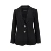 Emporio Armani Fer Fabric Single-breasted Jacket In Black