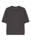 Emporio Armani Fine-knit T-shirt In Grey