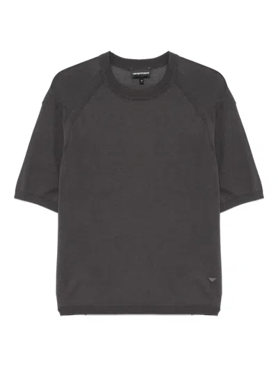 Emporio Armani Fine-knit T-shirt In Grey