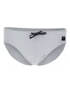 Emporio Armani Fine-ribbed Swim Briefs In Gray