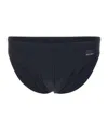 Emporio Armani Fine-ribbed Swim Briefs In Black