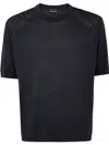 Emporio Armani Fine-ribbed T-shirt In Blue