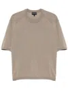 Emporio Armani Fine-ribbed T-shirt In Green