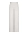 Emporio Armani Fluid Cannette Ribbed Trousers In White