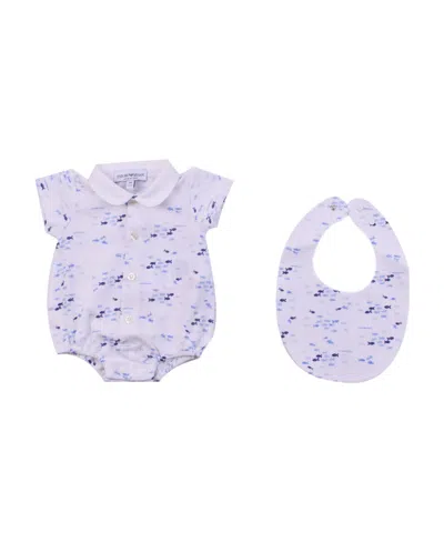 Emporio Armani Fish-motif Cotton Bodysuit In White