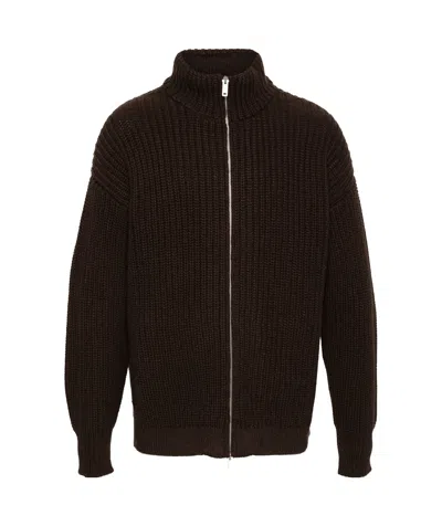 EMPORIO ARMANI EMPORIO ARMANI FISHERMAN'S KNITTED ZIPPED CARDIGAN